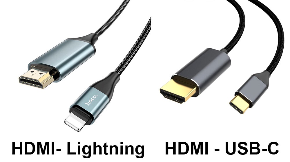 Кабель HDMI- Lightning, HDMI- USB-C