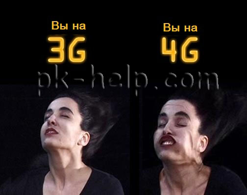 Фото выбор между 3g и 4g ради повышения скорости Интернета
