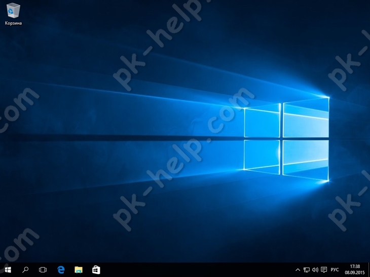 Установленная Windows 10.